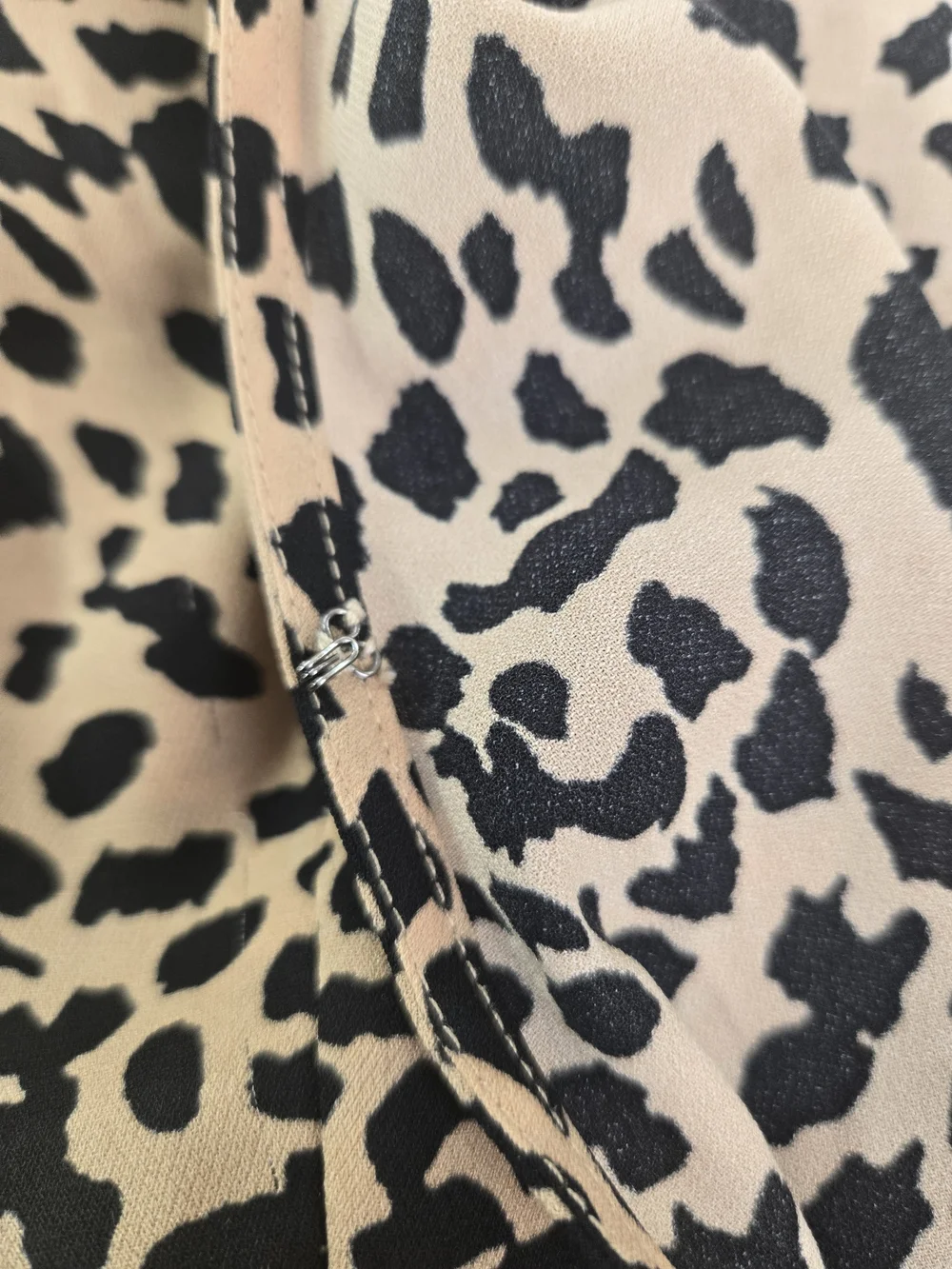 ASTR Tan and Black Leopard-Print Peplum Blouse